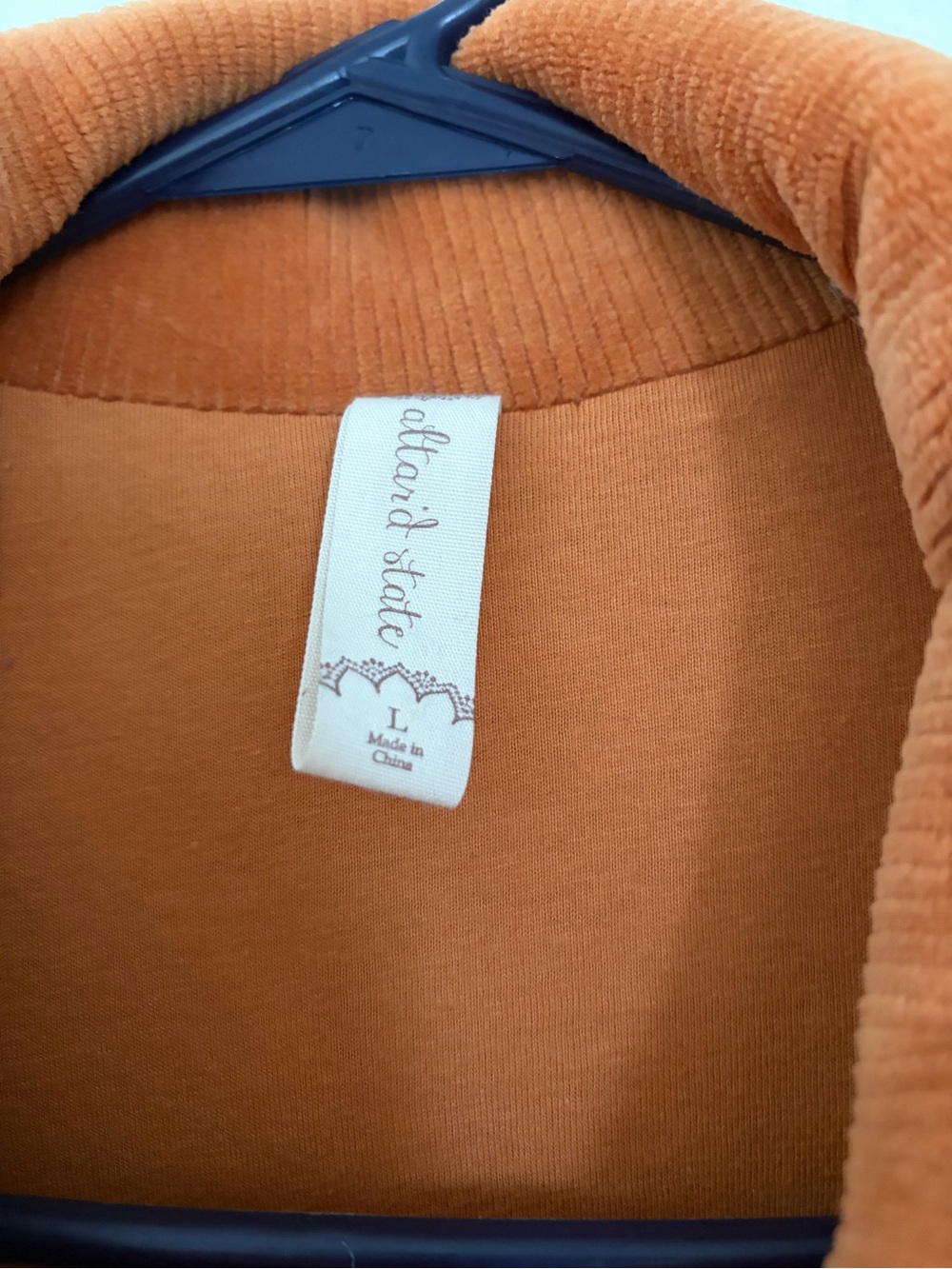 Altar’d State Corduroy Zip-Up Puffer Jacket in Rust - Picture 3 of 4